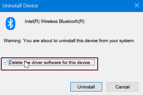 i uninstalled bluetooth from device manager