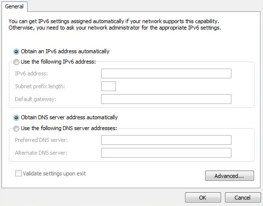 Obtain an IP address automatically