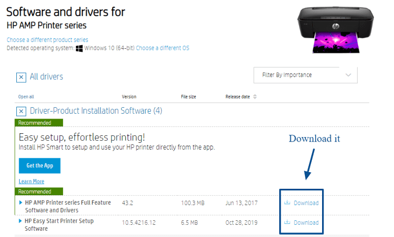 hp printer driver windows 10 download