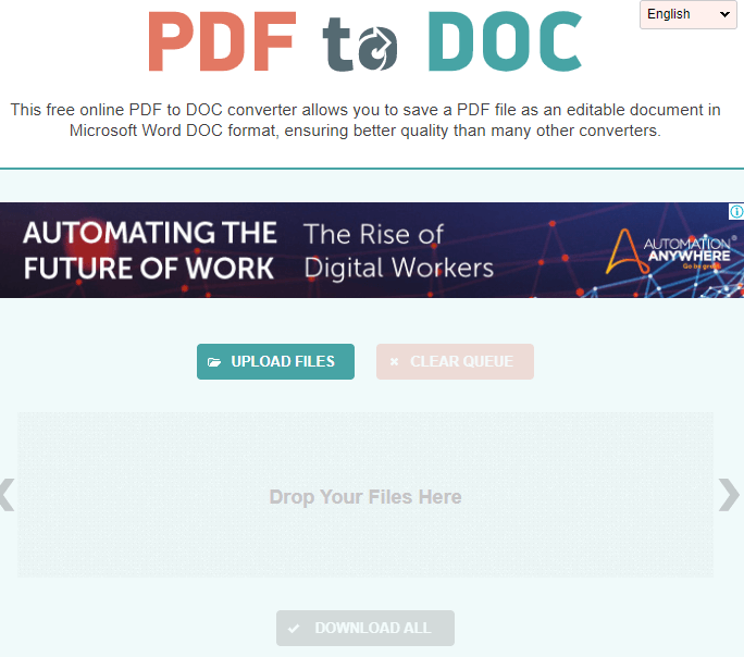 Use PDF to Word online with PDF2Doc