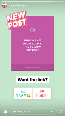 how to add a swipe up link on instagram without 10k followers