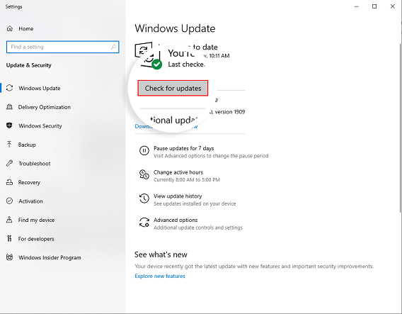 setare Windows verificați actualizările