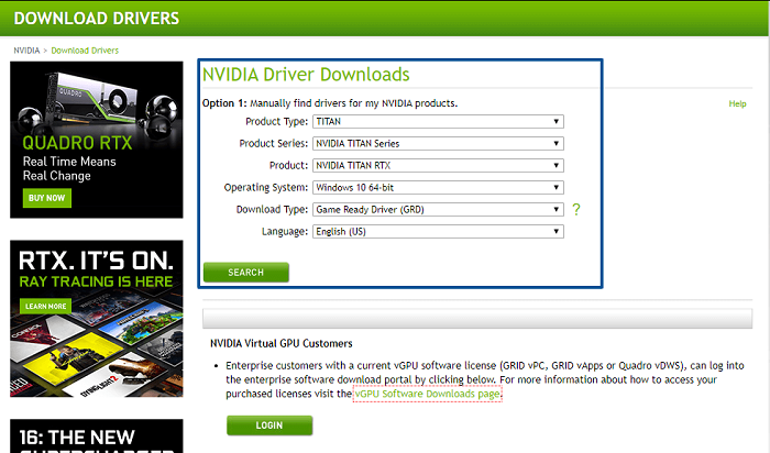 nvidia driver windows 10 pro 1050 ti 419.35 download