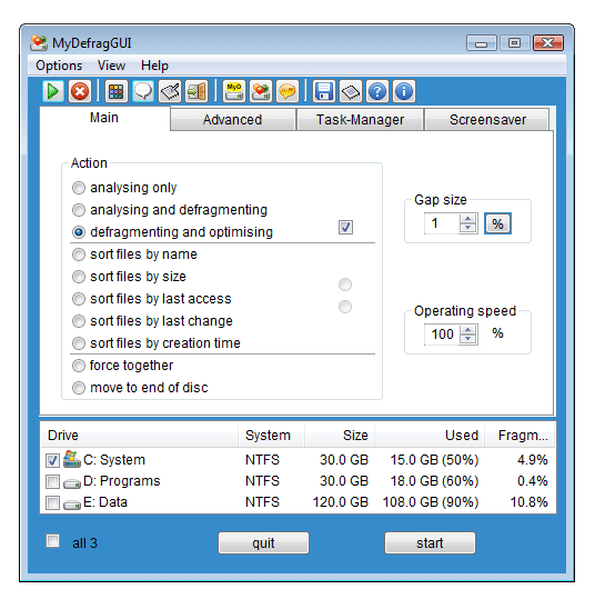 defrag ram windows 10