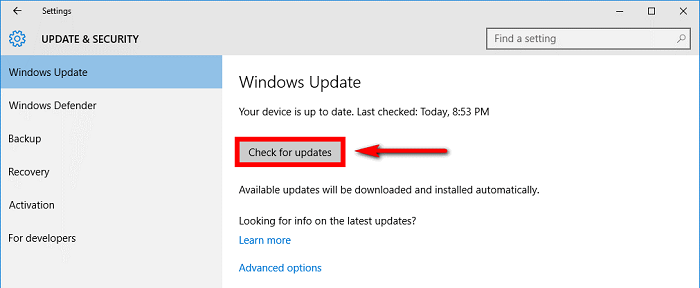 check for windows update check for windows update