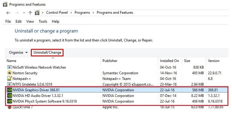 Remove NVIDIA drivers using Control Panel-3