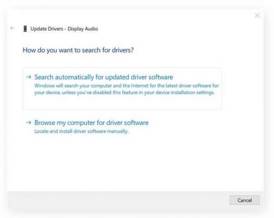 disable audio driver windows 10