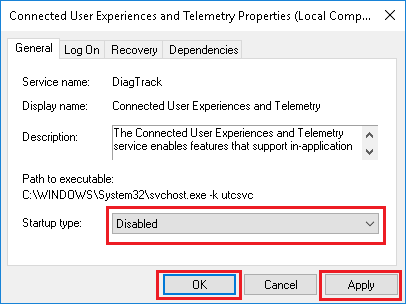 Turn off the Connected User Experience and Telemetry Service-3