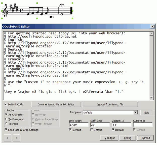 lilypond notation software