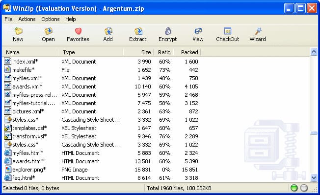 compare .rar extract software