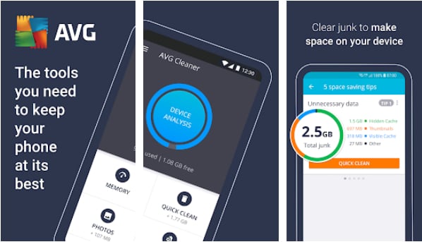  AVG Cleaner - Nettoyeur de déchets, Booster de mémoire RAM 