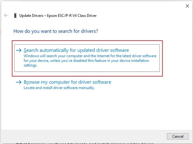 Search automatically for updated driver software for epson printer driver Search automatically for updated driver software for epson printer driver