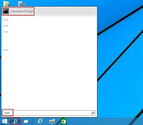 Type cmd in windows search box Type cmd in windows search box