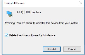 tickmark delete the driver software