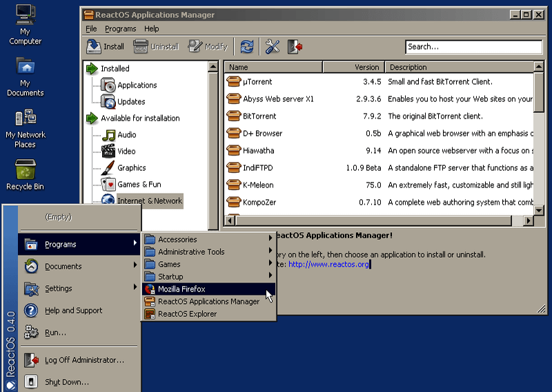 reactos hardware compatibility