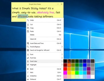 desktop sticky notes windows 10