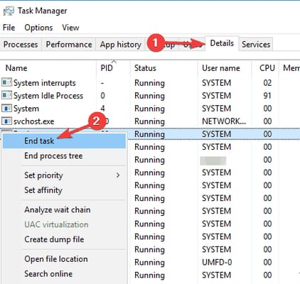 end task from task manager