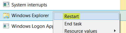 Restart Windows Explorer