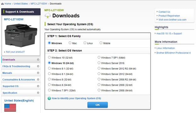 brother arp file driver not installing