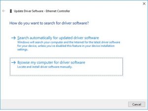 how to install network driver on windows 10