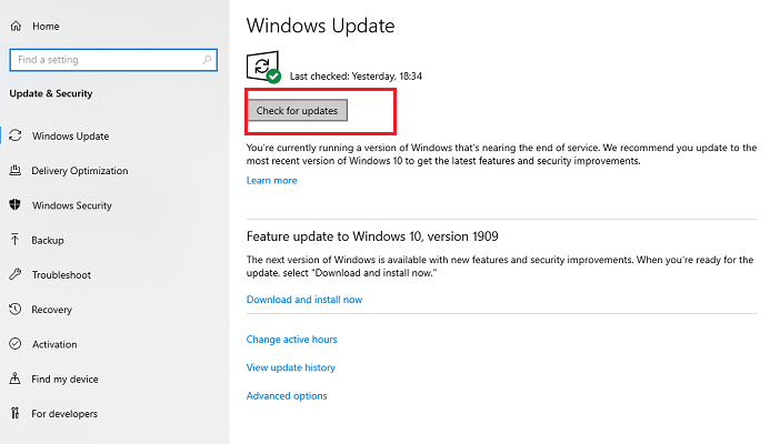 Update The Windows