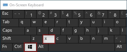 Press the Windows logo and X