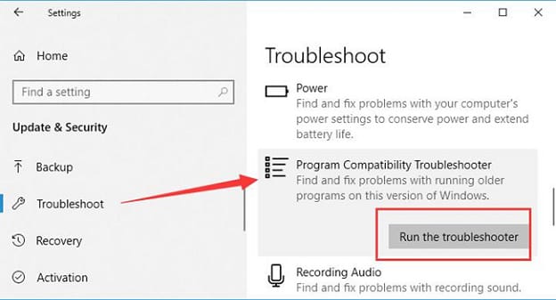 Program Compatibility Troubleshooter