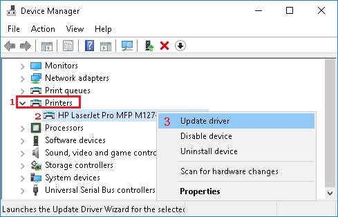 Use Device Manager to install HP drivers