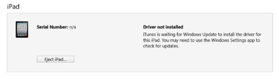 iTunes is waiting for windows update to install the driver for this iPhoneiPad
