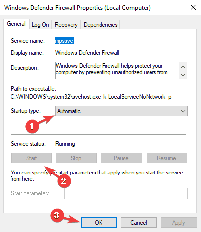 Enable the Windows Defender Service