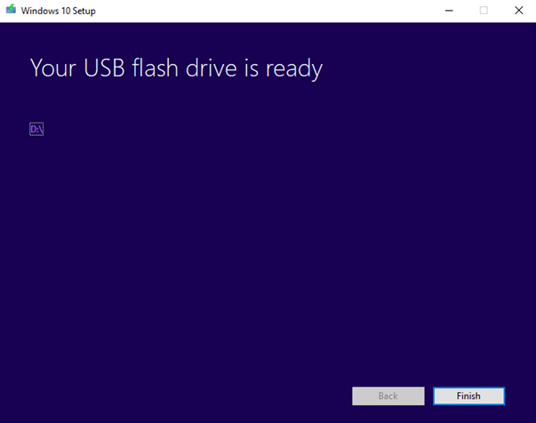 USB flash drive is ready