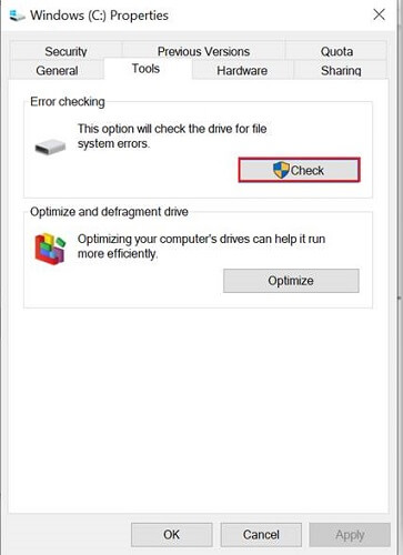 error check option