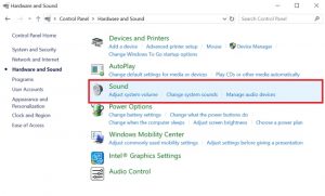 sound panel windows 10