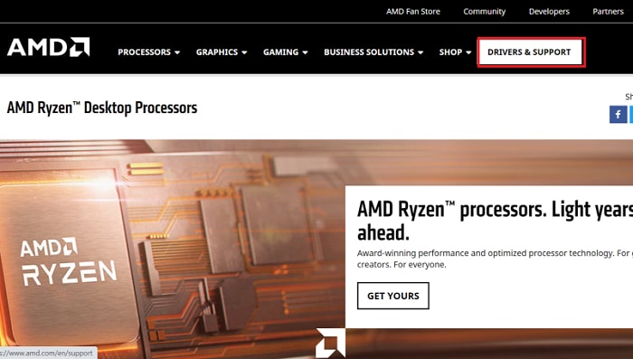 AMD Drivers & Support option