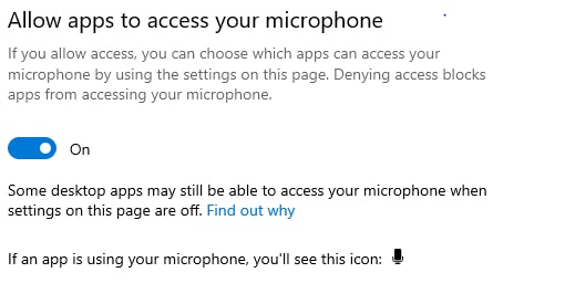 allow apps to access your microphone