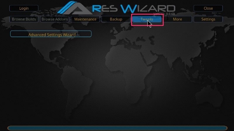 Run Ares Wizard and click on Tweaks in Exodus