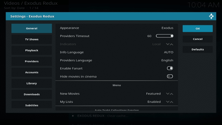 Click on OK after set Exodus Providers Timeout at 60 second