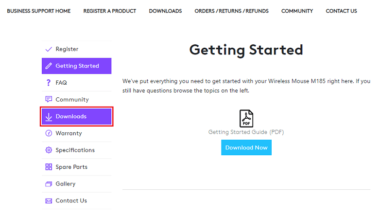 click on Downloads located at left pane of the Getting Started window