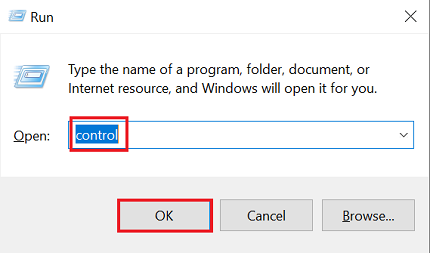 type control in run utility