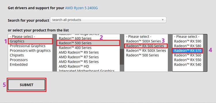 Download AMD RX 570 drivers from the website-1