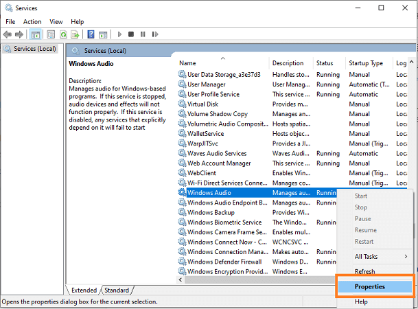 Configure Windows Audio Service-1