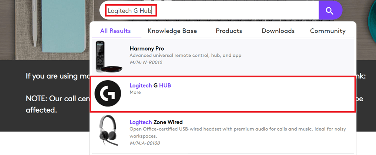 logitech g hub download resources