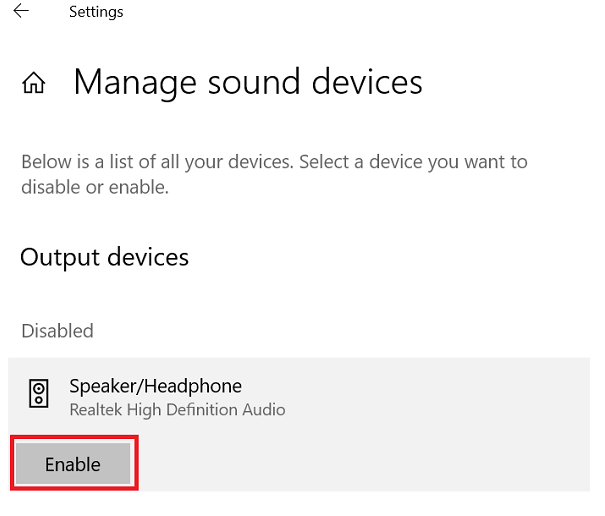 Enable the headphone and set it as default-2