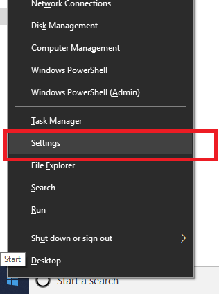 open windows setting