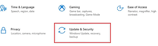 click on Update and security