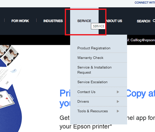 official website of Epson