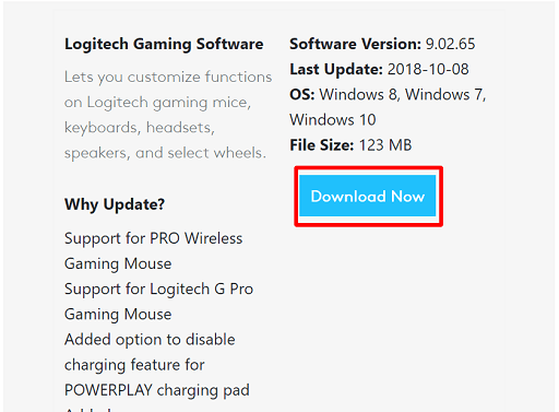 logitech gaming software g910 download