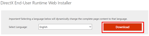 directx end web installer