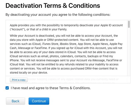 I have read and agree to these Terms and Conditions before clicking on Continue