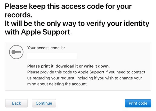 Print the access code